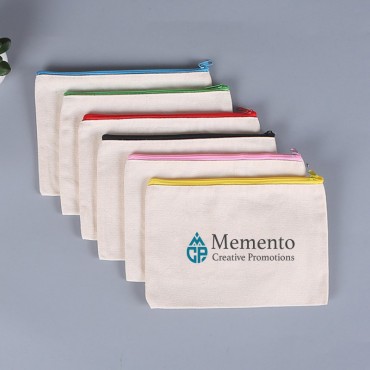 Canvas zippered pencil case
