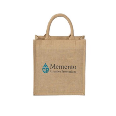 Laminated jute tote bag