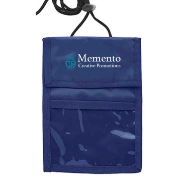 Large Badge Holder Neck Wallets With Clear Display Window