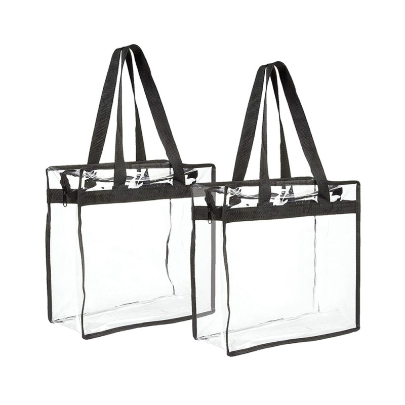 Clear zip top box tote
