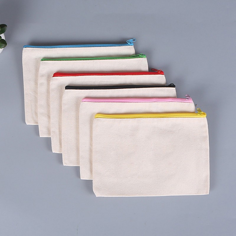 Canvas zippered pencil case